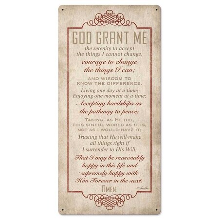 Lovelyhome 12 x 24 in. Serenity Prayer Satin Metal Sign LO1127349